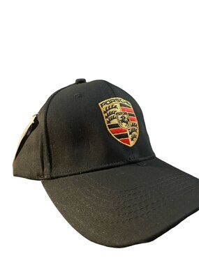 Porsche Black Embroidered Crest Baseball Cap